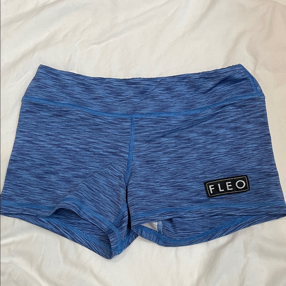 Fleo Women's Heathered Blue Athletic Shorts